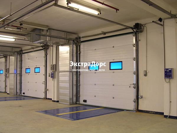 Подъемные автоматические противопожарные ворота с окнами в Серпухове  купить