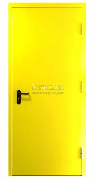 Противопожарная дверь EI 45 желтая дымогазонепроницаемая металлическая в Серпухове  купить