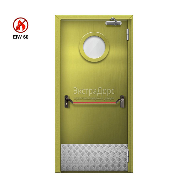 Противопожарная дверь EIW 60 ДОП-01-EIW-60 ДП54 однопольная остекленная стальная с антипаникой в Серпухове  купить