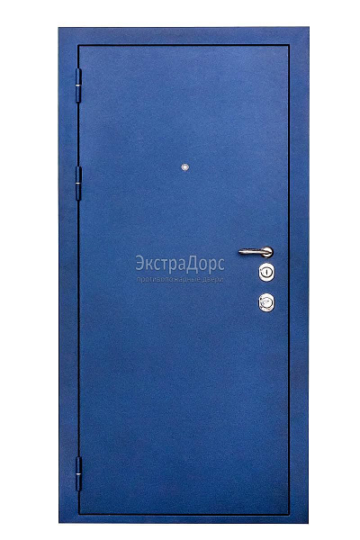 Противопожарная уличная дверь металлическая утепленная EIW 60 синяя глухая однопольная в Серпухове  купить