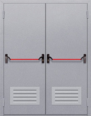 Дверь с выпадающим порогом противопожарная EI-60 двупольная с антипаникой