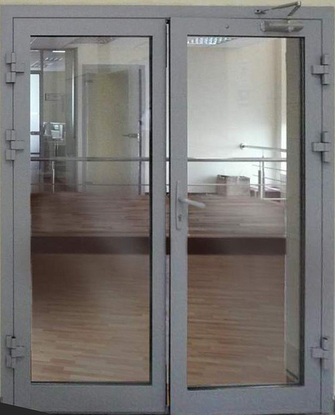 Противопожарная дверь EIS 15 двупольная алюминиевая в Серпухове  купить